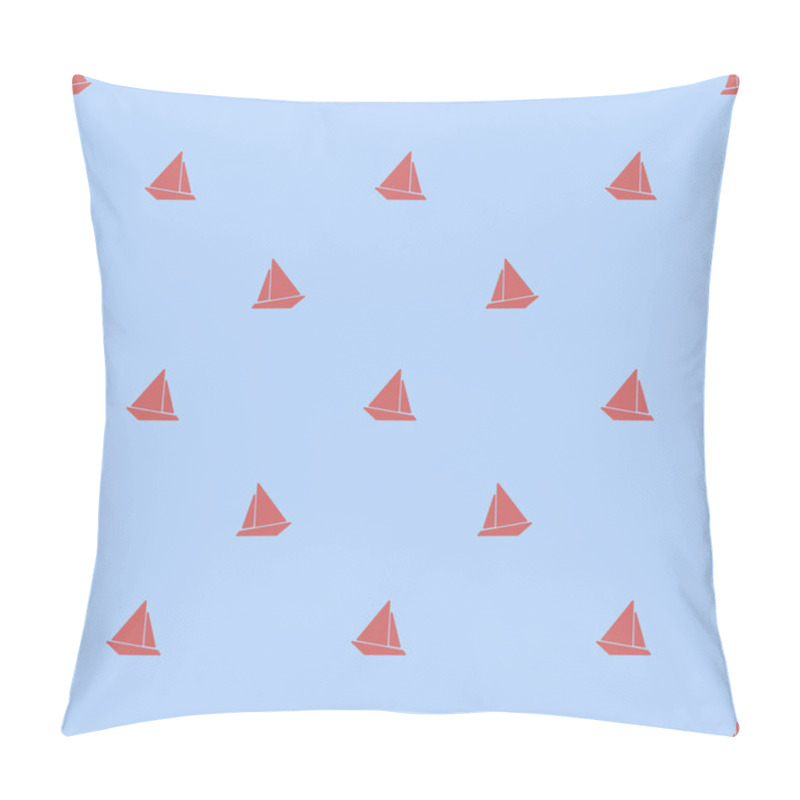 Personality  Nautical Pattern With Small Sailing Boats In The Background. Tex Pillow Covers