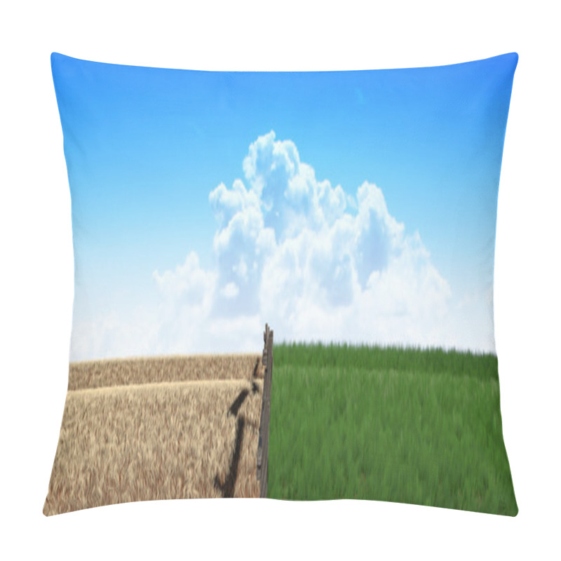 Personality  Green Pastures With Fence Pillow Covers