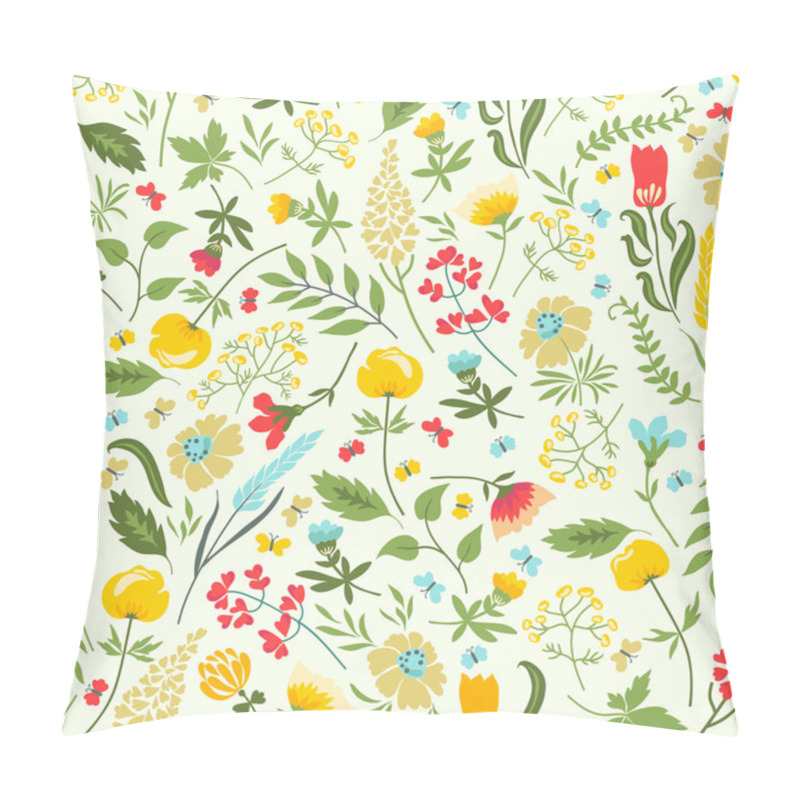 Personality  Pattern With Flowers, Herbs Pillow Covers