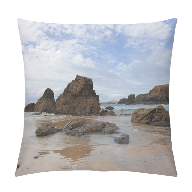 Personality  Treyarnon Bay, Cornwall, England Pillow Covers