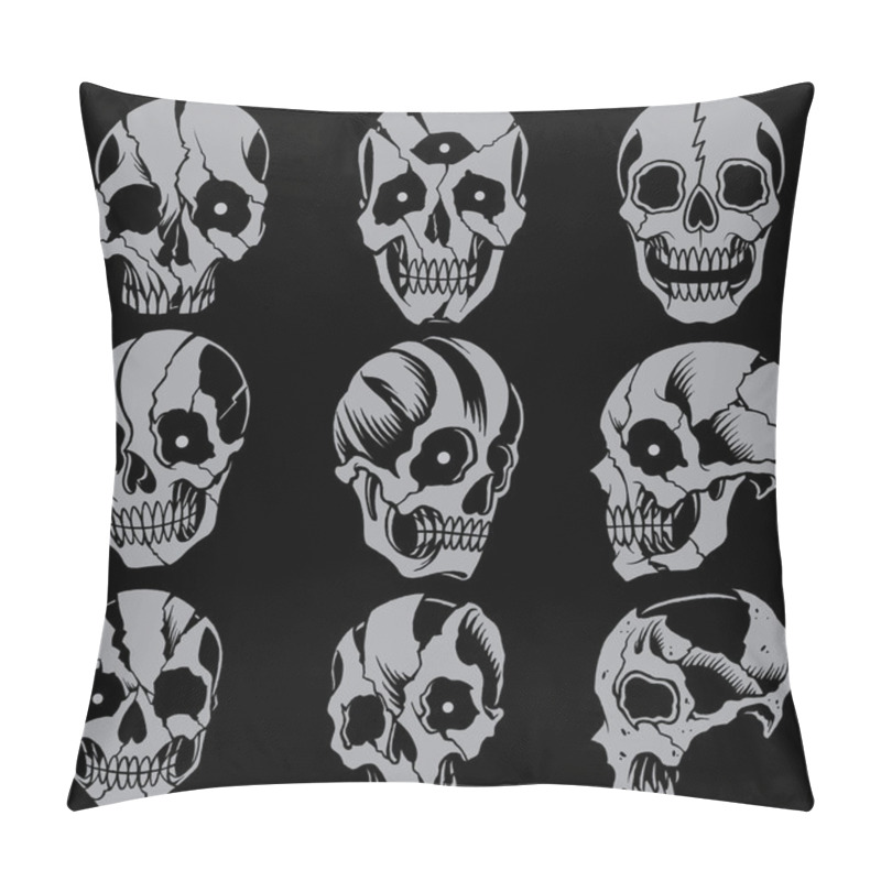 Personality  Skulls Old School Style Set 01 Pillow Covers