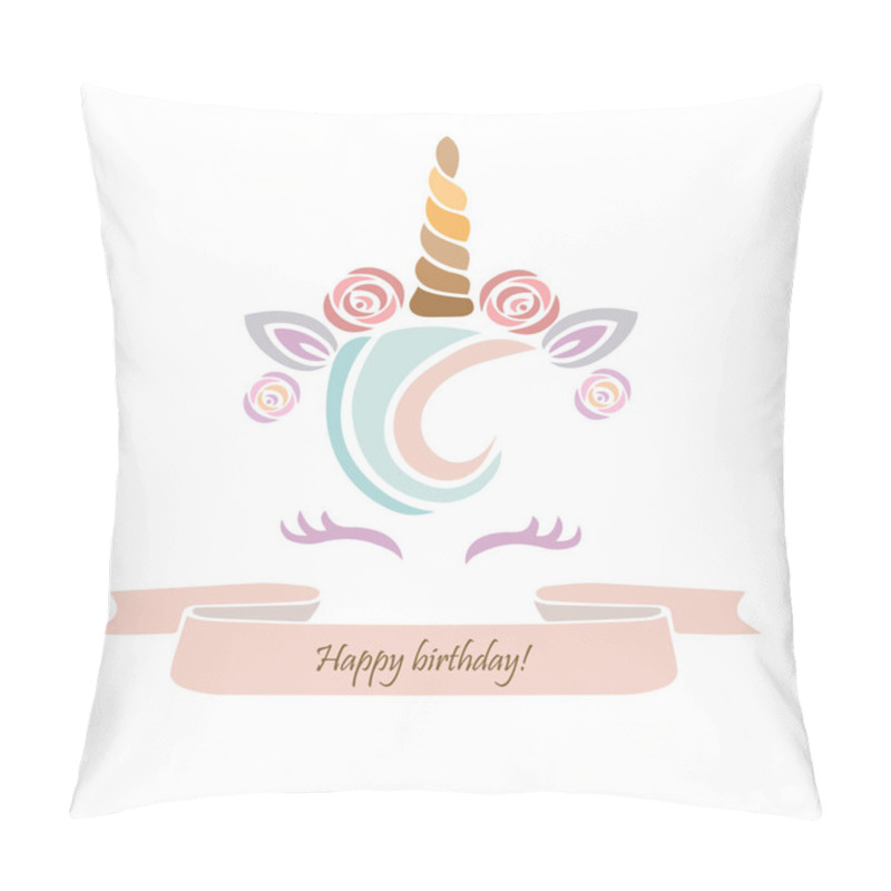 Personality  Cute Template With Unicorn Cake Pillow Covers