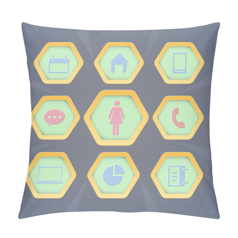 Personality  Vector Web Icons Set Pillow Covers