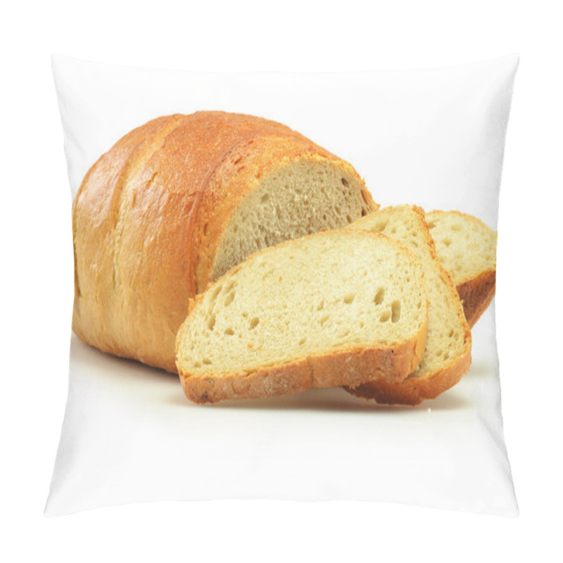 Personality  Loaf Of Bread Isolated On White Pillow Covers