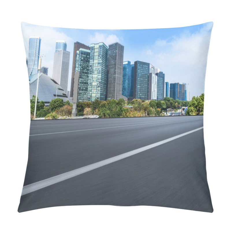 Personality  Urban Road Asphalt Pavement And Skyline Of Hangzhou Urban Constr Pillow Covers