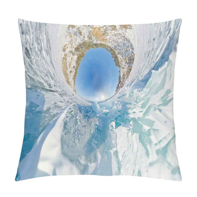 Personality  Blue Ice Hummocks Baikal Stereographic Panorama, Listvyanka Pillow Covers