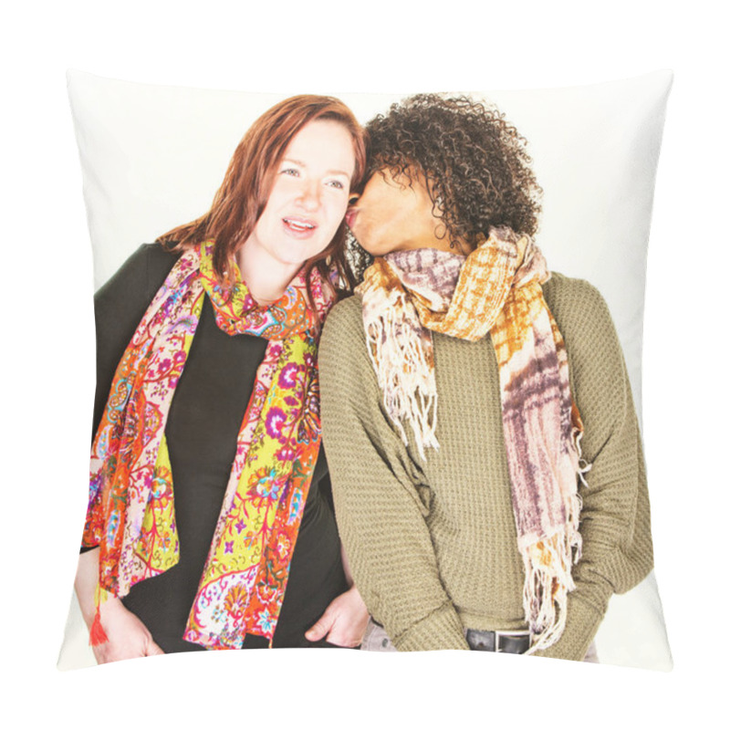 Personality  Woman Whispering To Friend At Ear Pillow Covers