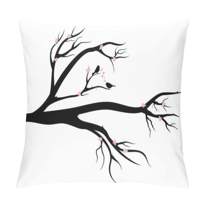 Personality  Birds In Love On Spring Tree Pillow Covers