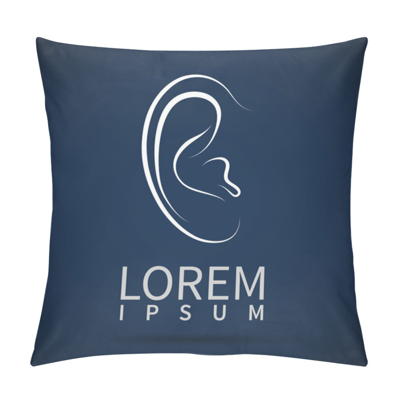 Personality  Ear Icon Isolated On Darkbackground. VECTOR Pillow Covers