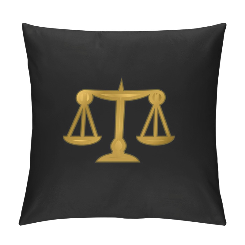 Personality  Balance Gold Plated Metalic Icon Or Logo Vector Pillow Covers