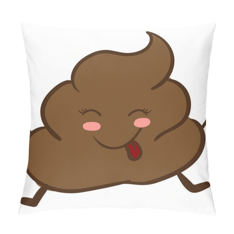 Personality  Happy Poop, Illustration, Vector On White Background. Pillow Covers