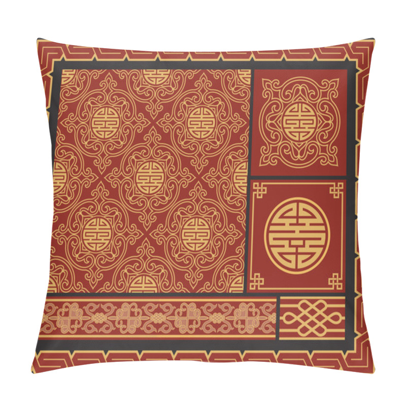 Personality  Set Of Oriental Design Elements Pillow Covers