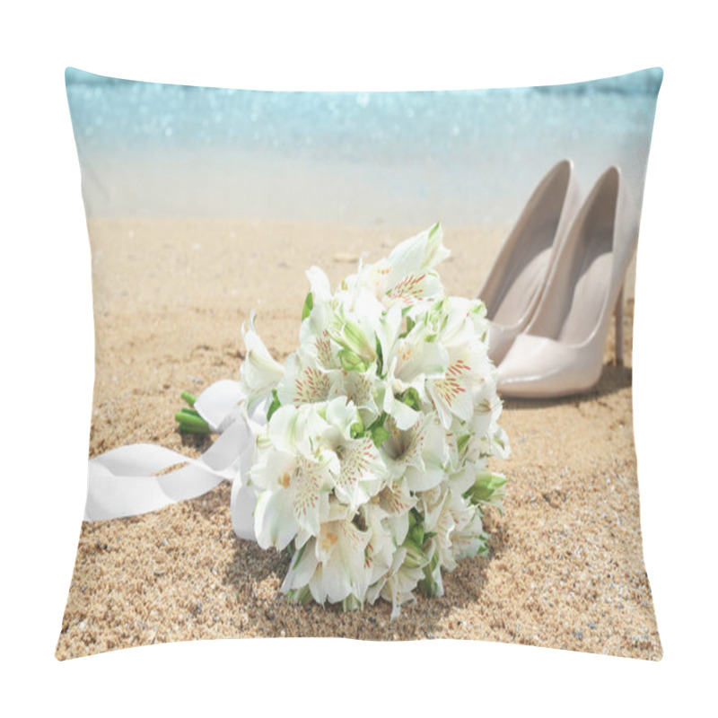 Personality  Beautiful Bouquet And High Heel Shoes  Pillow Covers