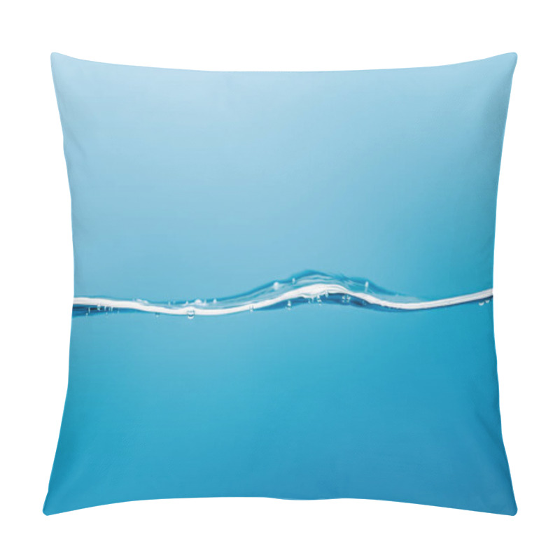 Personality  Transparent Pure Water Wave With Droplets On Blue Background Pillow Covers