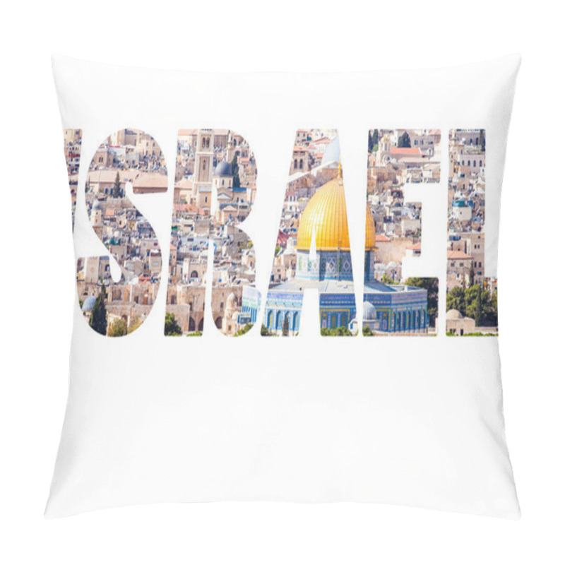 Personality  Word ISRAEL Over National Symbols. Pillow Covers