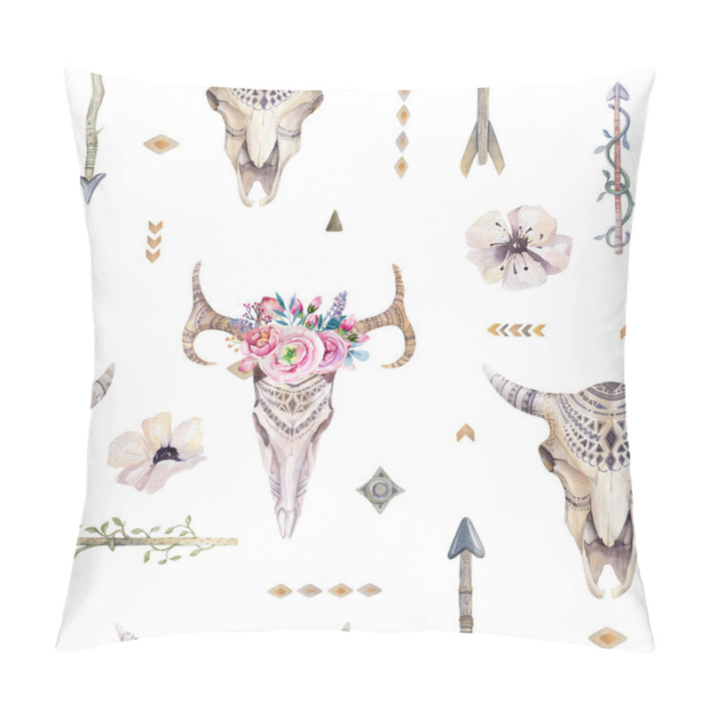 Personality  Aztec  Arrows, Feathers, Cow Skulls Pillow Covers