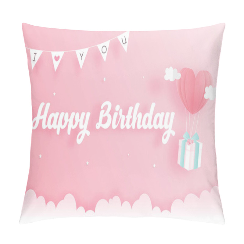 Personality  Birthday Card In Paper Cut Style Vector Illustration. Pillow Covers