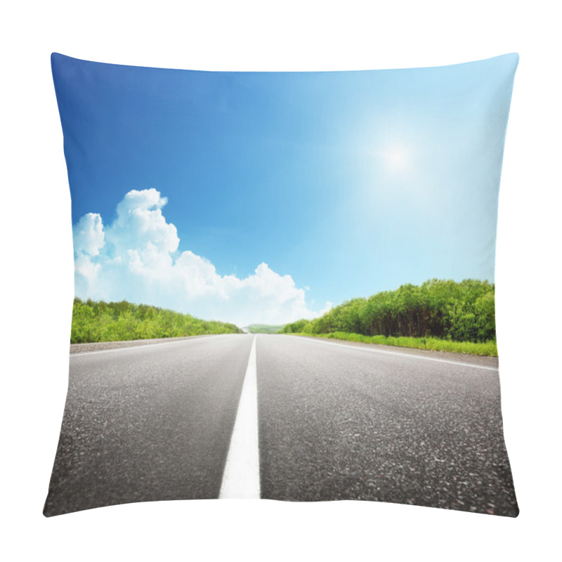 Personality  Summer Day And Road Pillow Covers