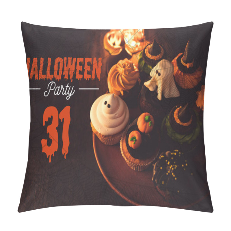 Personality  Halloween Cupcakes And Burning Candles  Pillow Covers