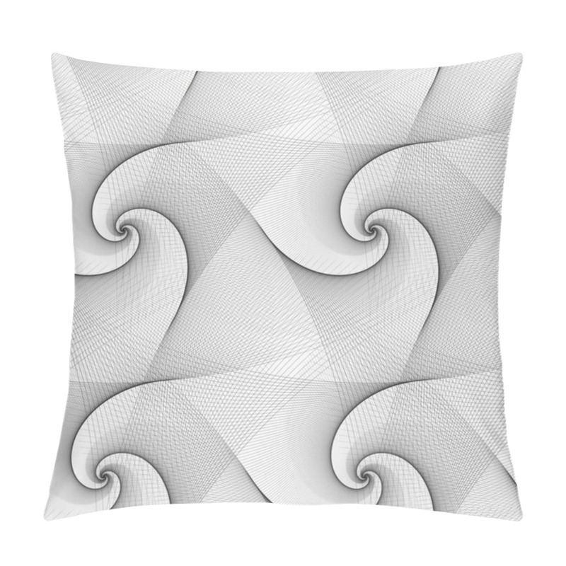 Personality  Seamless Abstract Black White Spiral Pattern Pillow Covers