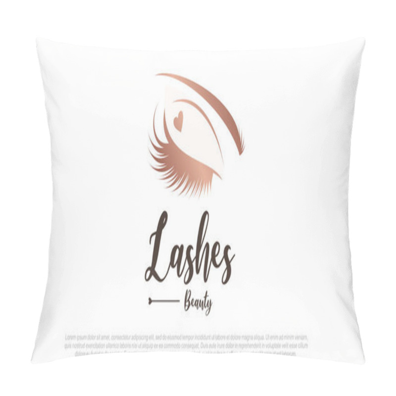 Personality  Eyelash Logo Design For Beauty With Creative Concept Premium Vector Pillow Covers