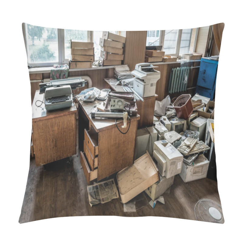 Personality  Different Old Office Things Garbage In Abandoned Room Pillow Covers