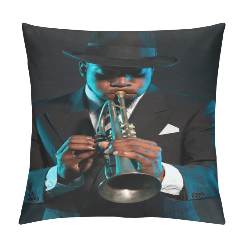 Personality  Black African American Jazz Musician. Pillow Covers