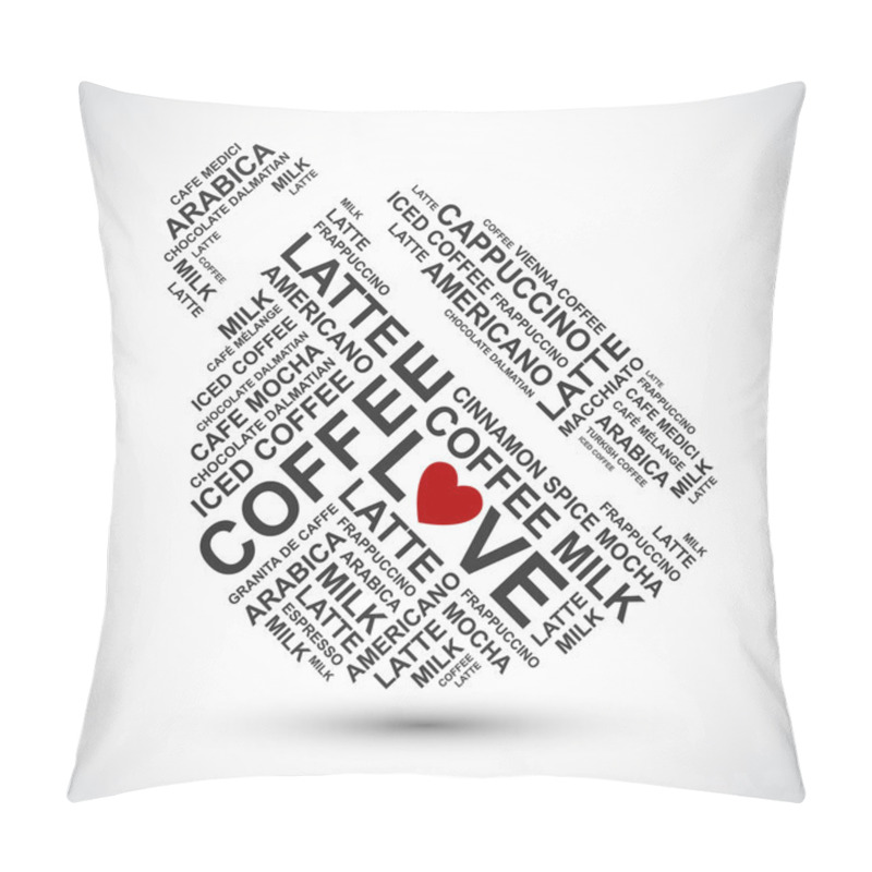 Personality  Coffee Cup Typography Cloud Pillow Covers