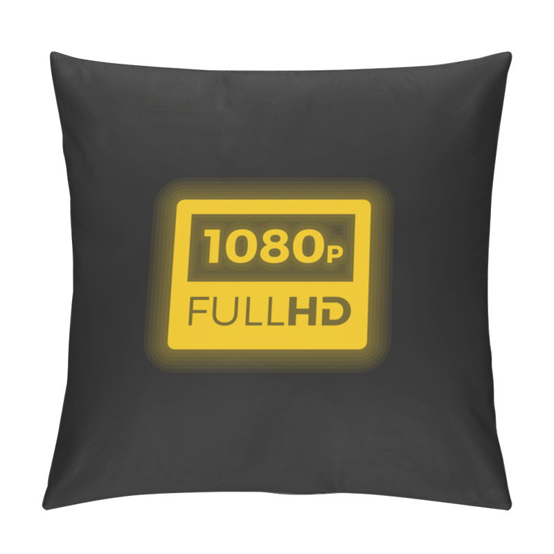 Personality  1080p Full HD Yellow Glowing Neon Icon Pillow Covers