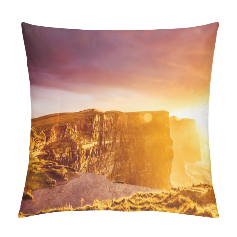 Personality  Cliffs Of Moher At Sunset In Co. Clare, Ireland Europe Pillow Covers