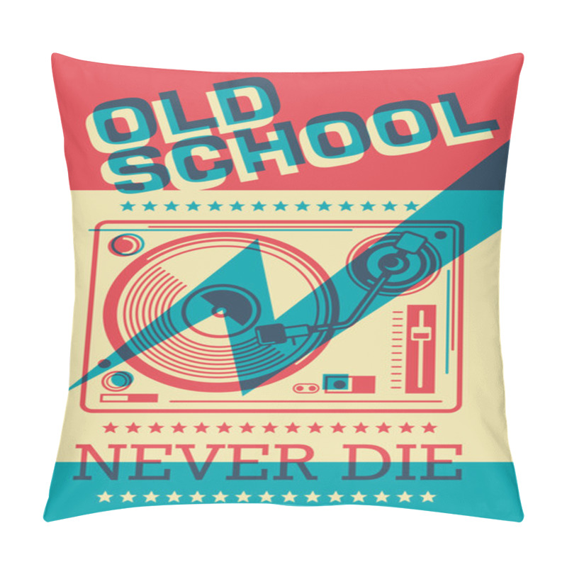 Personality  Retro Poster With Turntable.  Pillow Covers