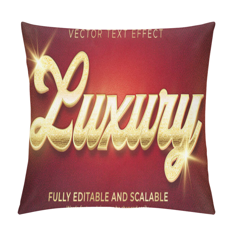 Personality  Golden Luxury Text Effect, Editable Shiny And Elegant Text Style Pillow Covers