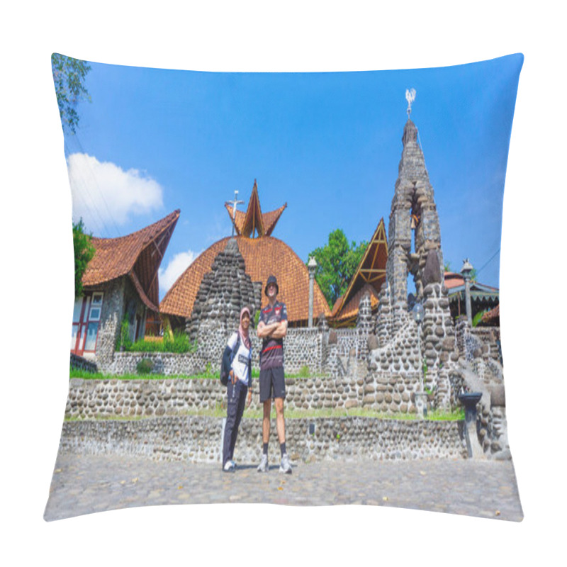 Personality  People Vacation At Poh Sarang Church. Poh Sarang Is A Church Made Of Stone. Pillow Covers