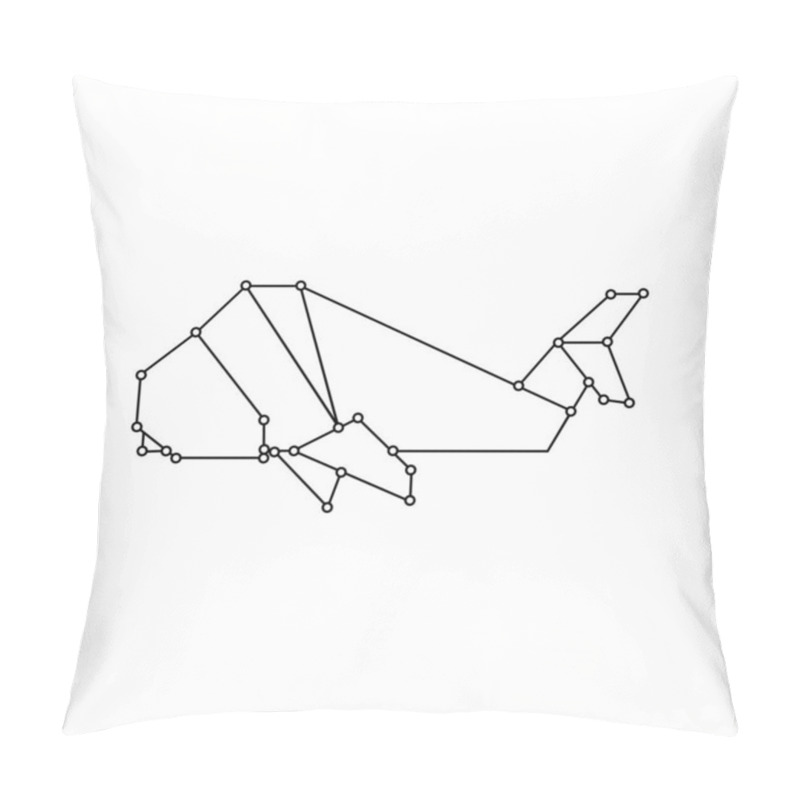 Personality  Whale Polygonal Lines, Can Use For Logo, Pictogram, Animal Figure, Website, Apps, Or Graphic Design Element. Vector Illustration Pillow Covers