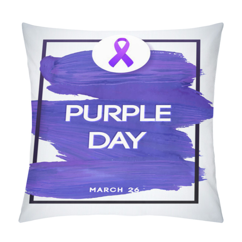 Personality  Purple Day Global Day Of Epilepsy Awareness. Stroke Violet Vector Illustration White Background. Perfect For Badges, Banners, Ads, Flyers, Social Campaign, Charity Events On Epilepsy Problem Pillow Covers