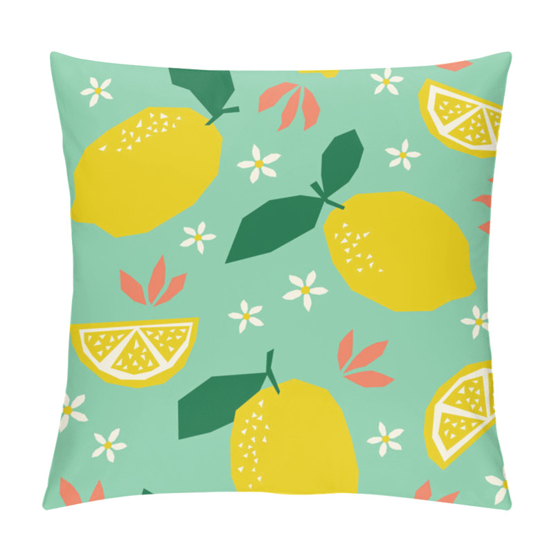 Personality  Seamless Pattern With Lemons And Blossoms Pillow Covers