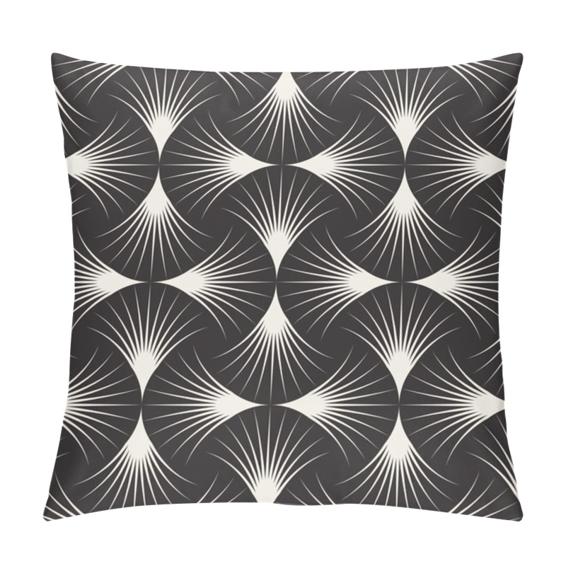 Personality  Vector Seamless Black And White Arc Lines Grid Pattern Pillow Covers