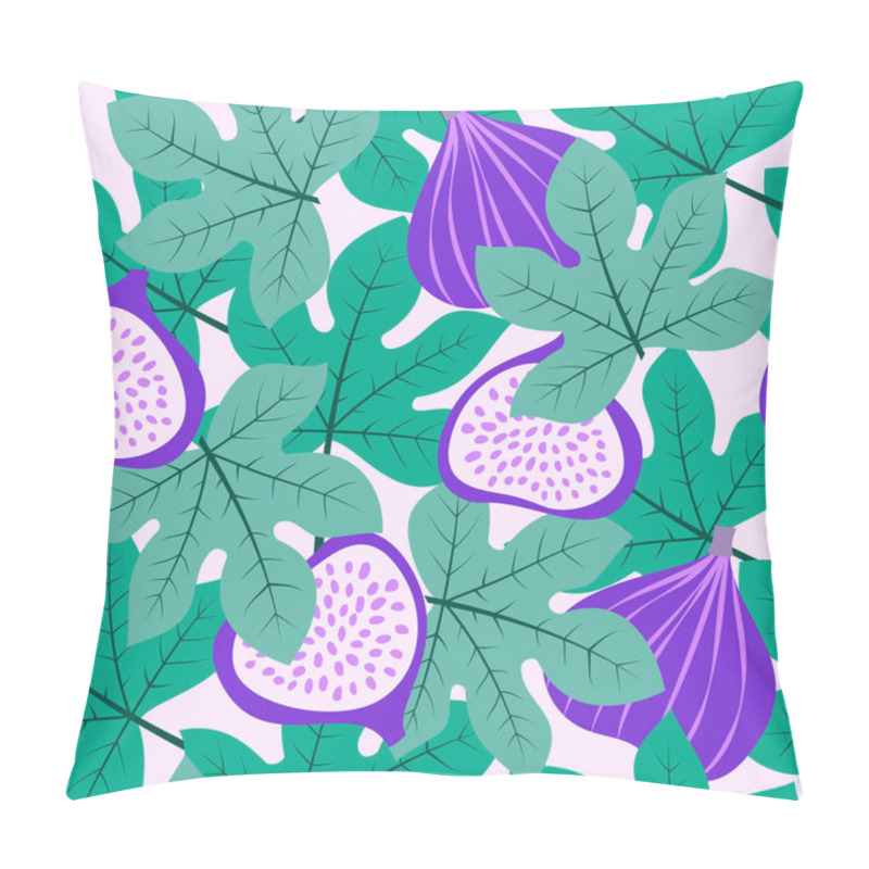 Personality  Abstract Fruit Pattern With Figs And Leaves. Tropical Seamless Pattern With Fig And Leaves Background. Vector Illustration In Hand Drawn Style. Ornament For Textile And Wrapping. Pillow Covers