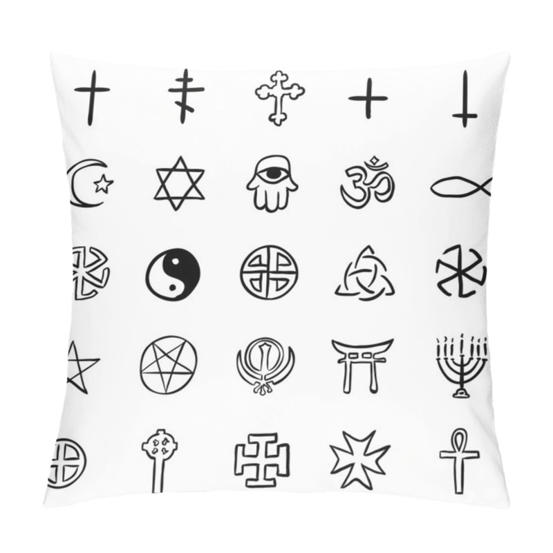 Personality  Doodle Religious Symbols Pillow Covers