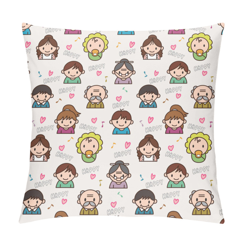 Personality  Seamless Cute Family Pattern,vector Illustration Pillow Covers