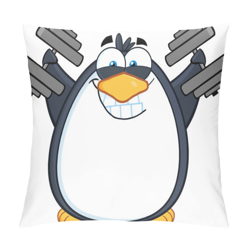 Personality  Penguin Training With Dumbbells Pillow Covers