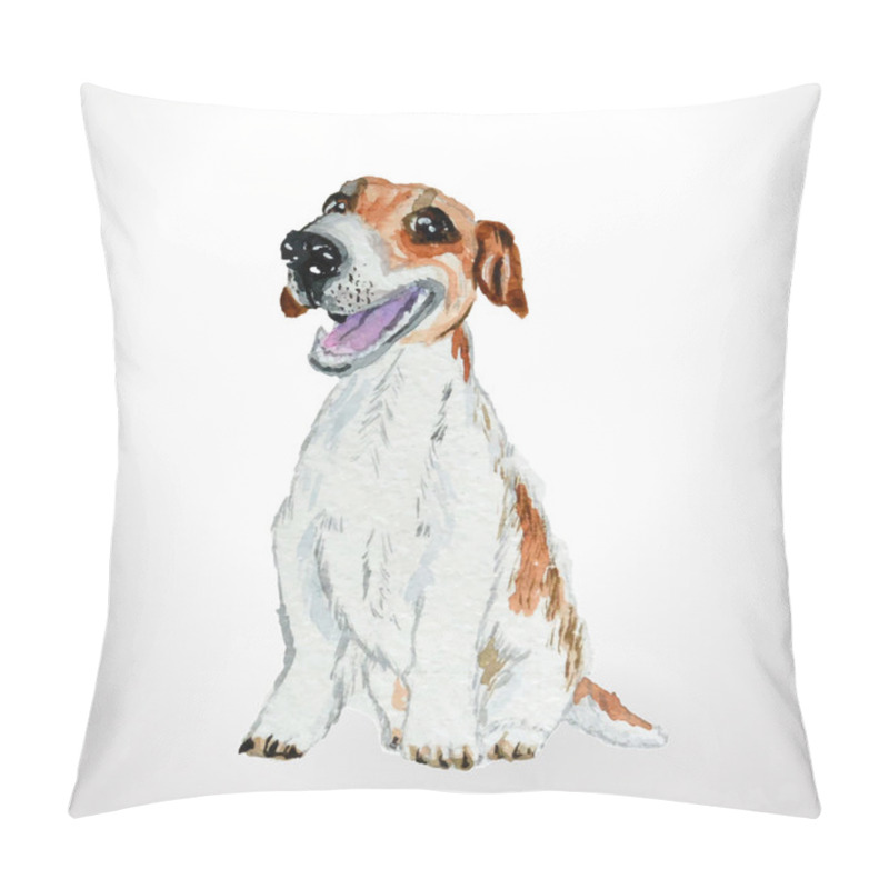 Personality  Smiling Jack Russel Terrier Dog. Pillow Covers