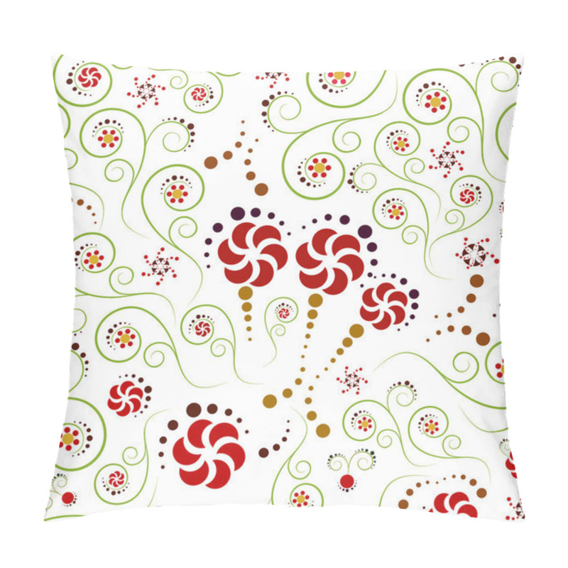 Personality  Flowers And Spirals In Seamless Pattern Pillow Covers