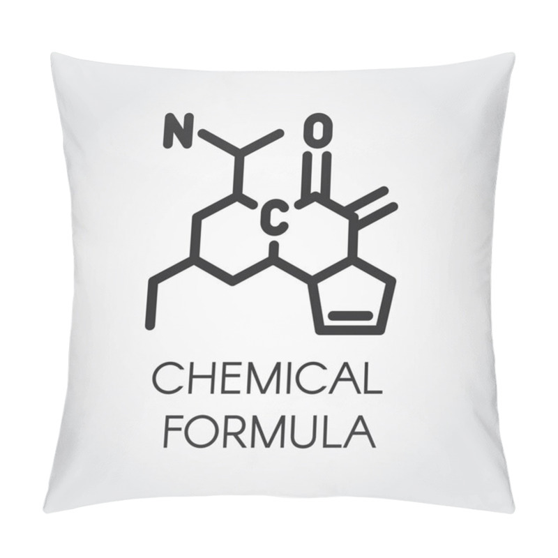 Personality  Black Line Icon Of Chemical Formula. Medicine, Science, Biology, Chemistry Theme. Vector Contour Label For Different Projects Pillow Covers