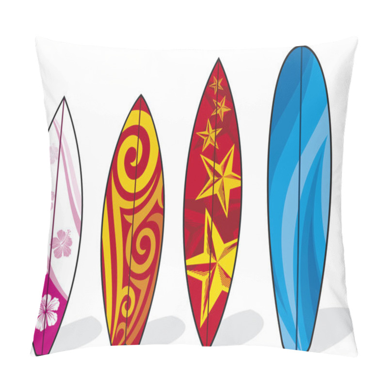 Personality  Set Of Surfboards Pillow Covers