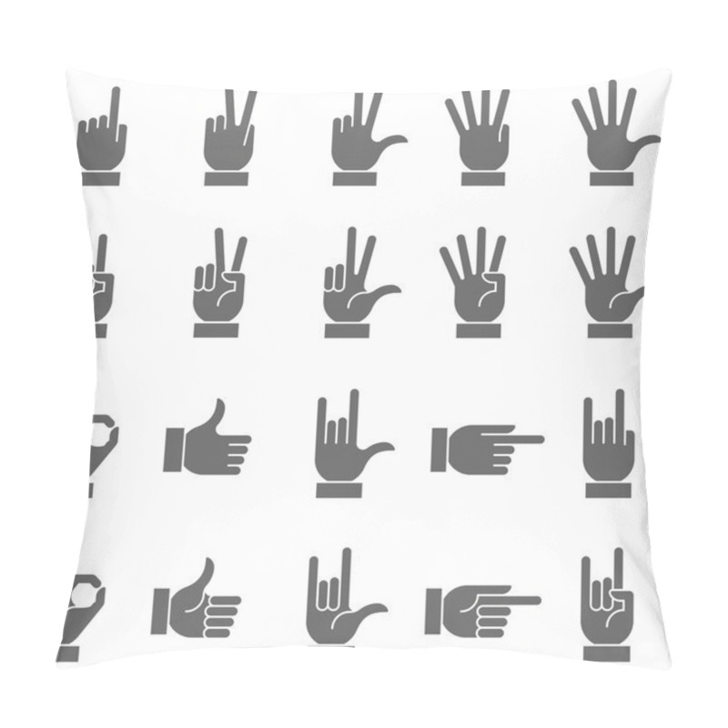 Personality  Dark Vector Hand Signs Collection 2 Pillow Covers