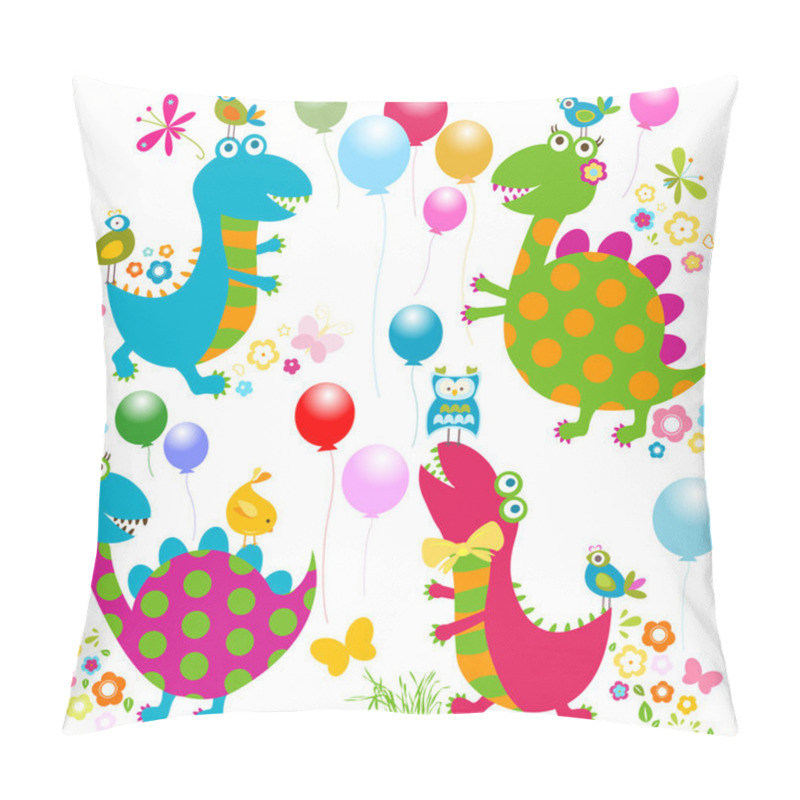 Personality  Happy Dinosaurs Card Pillow Covers