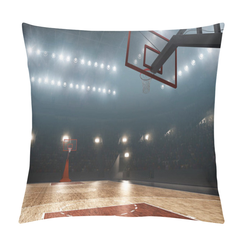 Personality  Professional Basketball Arena With The Hoop And Illumination Pillow Covers