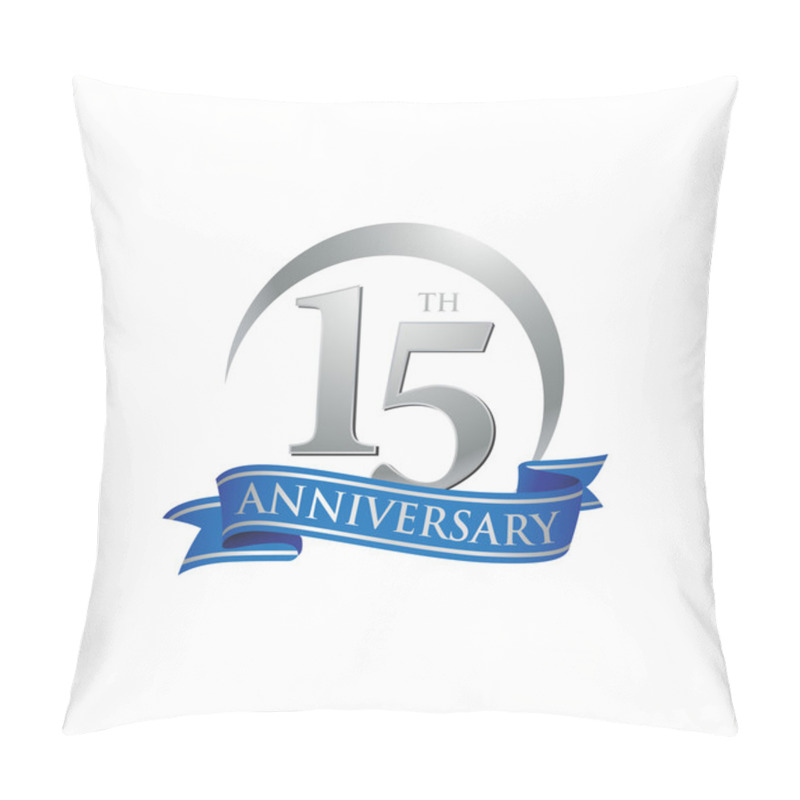 Personality  15th Anniversary Ring Logo Blue Ribbon Pillow Covers