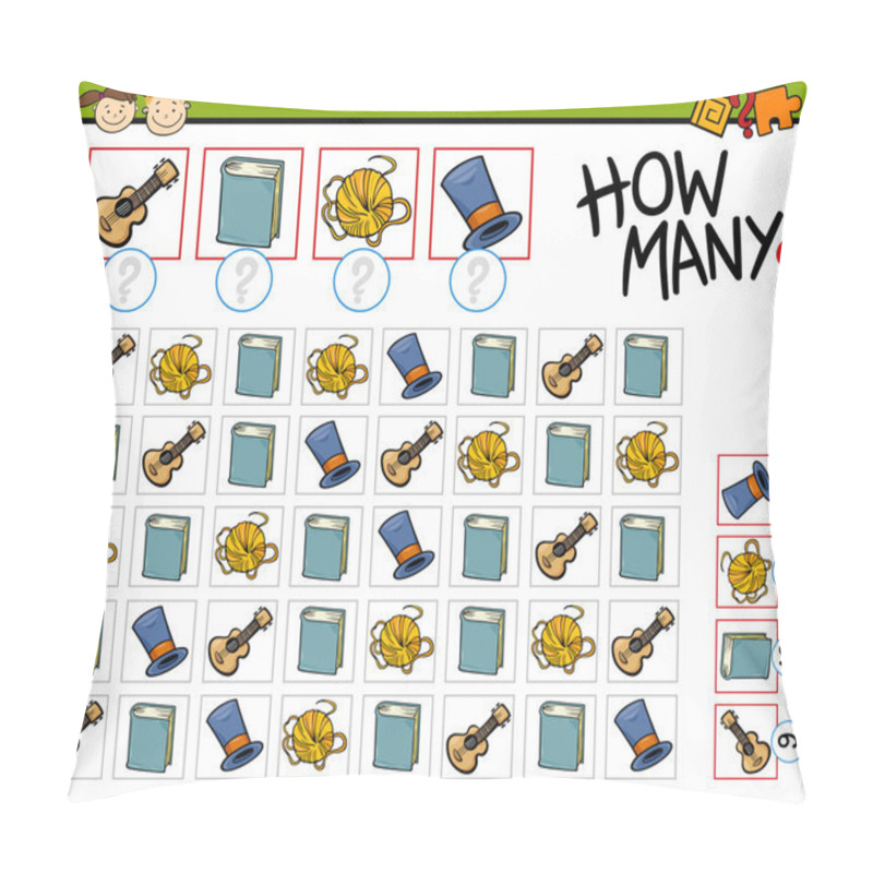 Personality  Counting Game Cartoon Illustration Pillow Covers